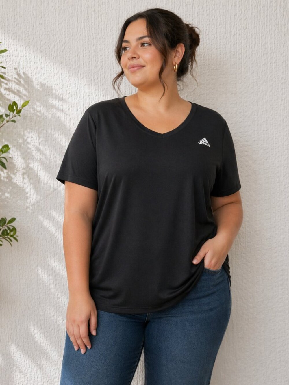 Adidas Black Tee 4X Climalite Athletic Short Sleeve Plus Size Top